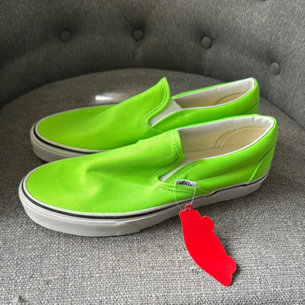 Vans Green Slip-On Loafers with Elastic Panels - Picture 2 of 4